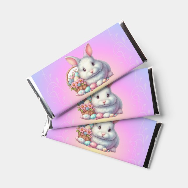 Easter Bunny Pretty Pastel Hershey Bar Favors (Front)