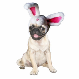 easter bunny pug cutout