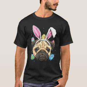 Easter Bunny Pug Dog Kids Men Women T-Shirt