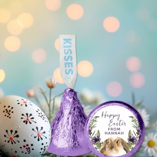 Easter Bunny Purple Floral  Happy Easter Hersheys Kisses