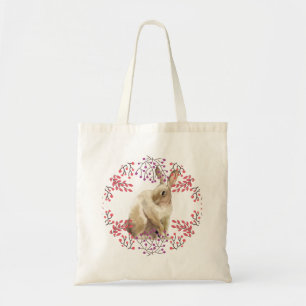 Easter Bunny purple floral Tote Bag