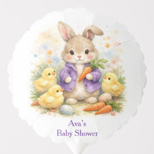 Easter Bunny Purple Jacket Baby Shower Balloon