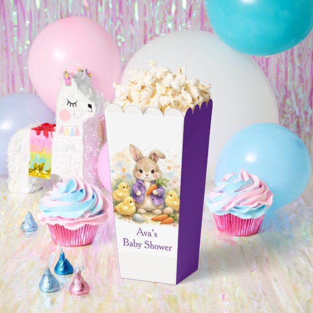 Easter Bunny Purple Jacket Baby Shower Favor Boxes (Party)