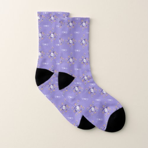 Easter Bunny Purple Pattern Socks