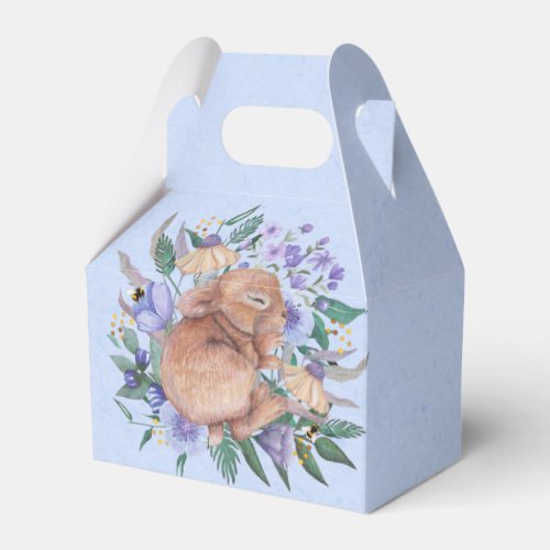 Easter Bunny Purple Watercolor Florals Favor Boxes