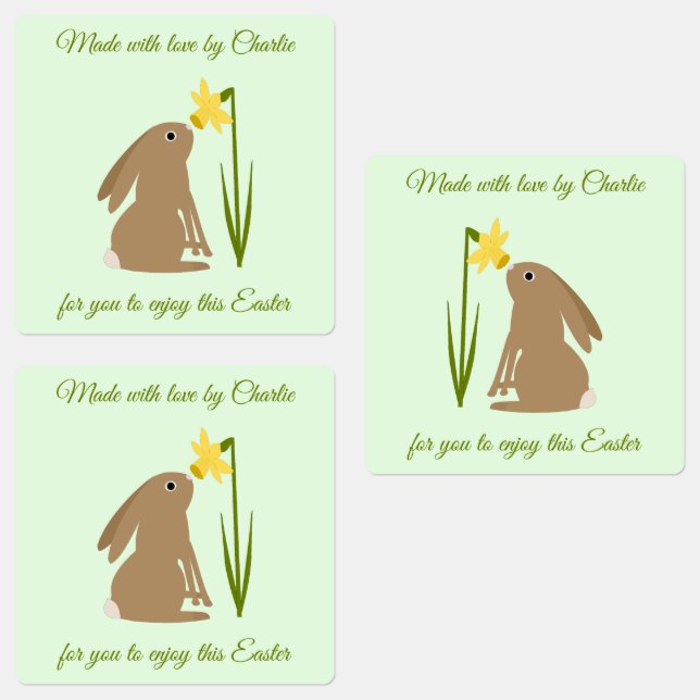 Easter Bunny Rabbit and Daffodil flower Custom Labels (Group)