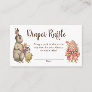 Easter Bunny Rabbit Baby Shower Diaper Raffle Enclosure Card