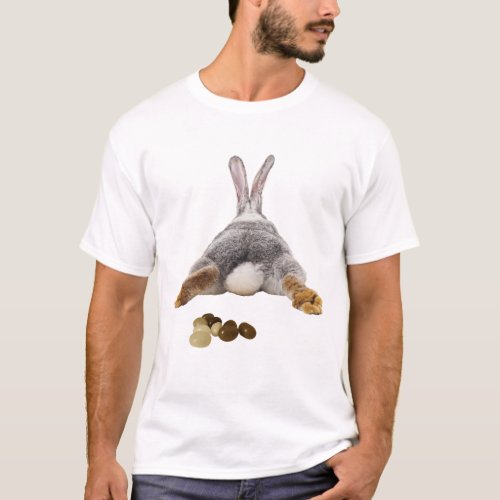 Easter Bunny Rabbit Butt Jelly Bean Poop Brown T_Shirt