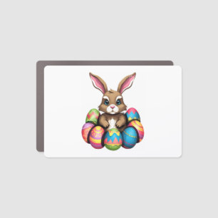 Easter Bunny Rabbit Colorful Eggs Easter Egg Hunt Car Magnet