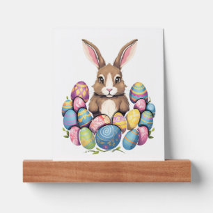 Easter Bunny Rabbit Colorful Eggs Easter Egg Hunt Picture Ledge