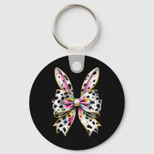 Easter Bunny Rabbit Coquette Bow Happy Easter Girl Keychain
