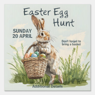 Easter Bunny Rabbit - Easter Egg Hunt (Double) Sign