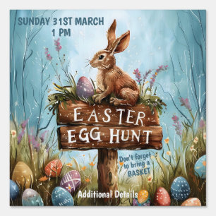 Easter Bunny Rabbit - Easter Egg Hunt (Single) Sign