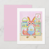Easter Bunny Rabbit Eggs Kids Flat Card (Front/Back)