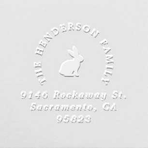 Easter Bunny Rabbit Elegant Typography Address Embosser