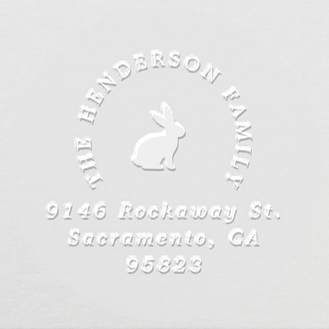 Easter Bunny Rabbit Elegant Typography Address Embosser (Design)