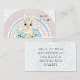 Easter Bunny Rabbit Florals Boy Baby Registry Bus Business Card