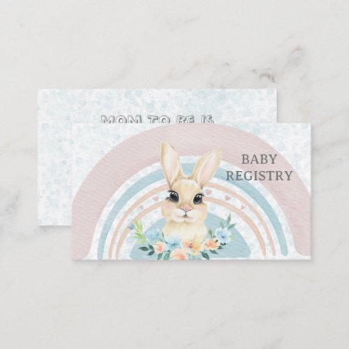 Easter Bunny Rabbit Florals Boy Baby Registry Bus Business Card