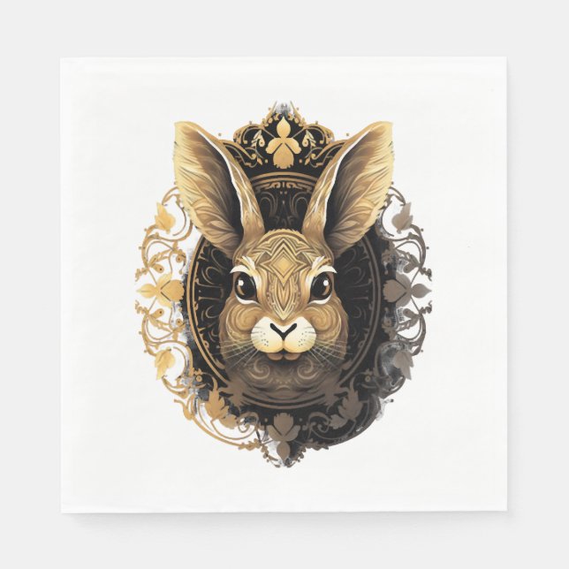 Easter Bunny Rabbit Mandala Arts Easter Day    Napkins (Front)