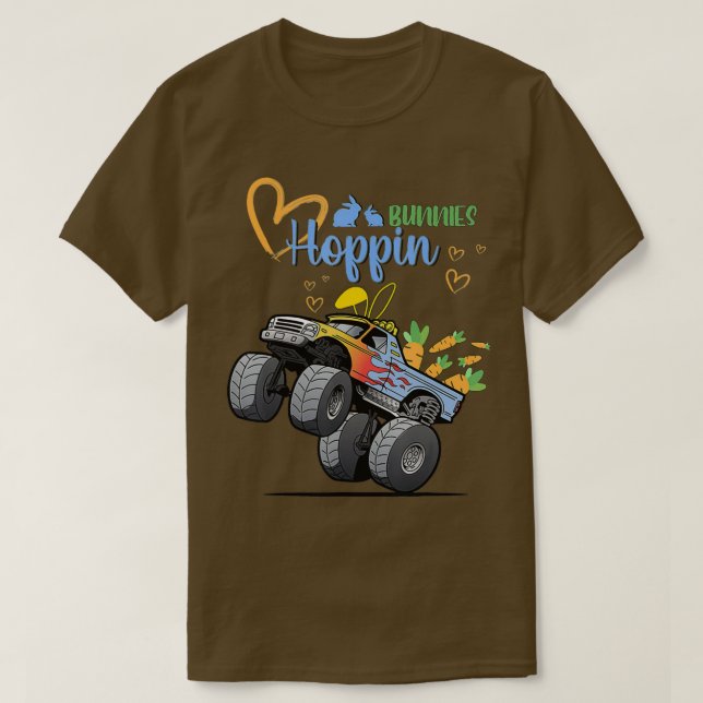 Easter Bunny Rabbit Monster Truck Toddler Boy Girl T-Shirt (Design Front)