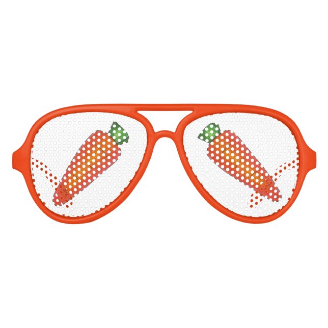 Easter Bunny Rabbit Orange Carrot Veggie Vegetable Aviator Sunglasses (Front)