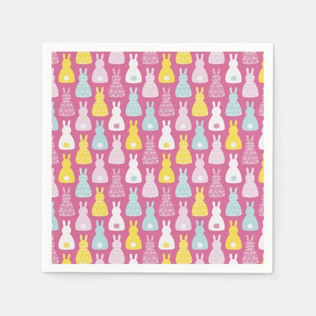 Easter Bunny Rabbit pattern Napkins (Front)