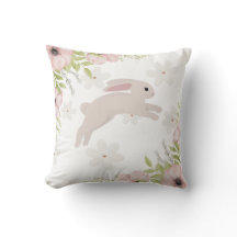 Easter Bunny Rabbit Pink Flowers