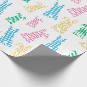 Easter Bunny Rabbit Plaid Wrapping Paper