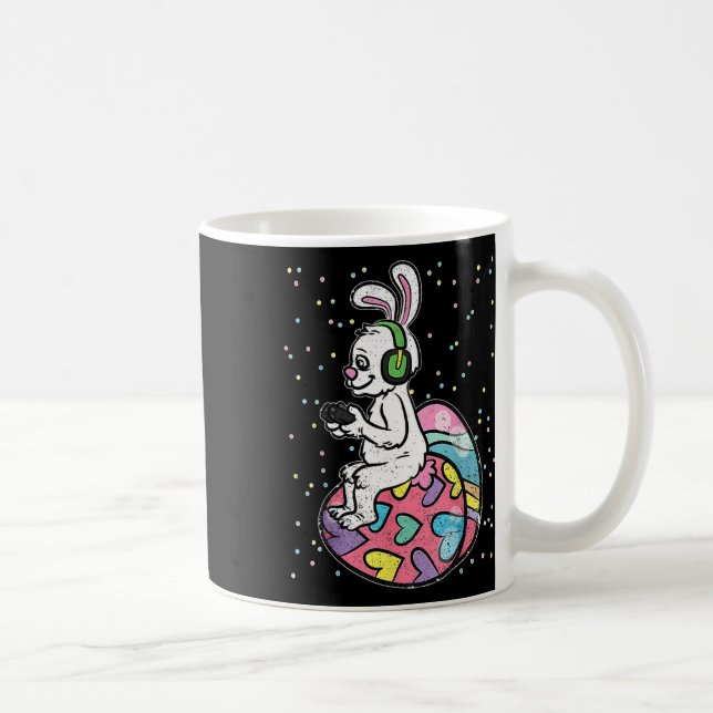 Easter Bunny Rabbit Video Game Player With Control Coffee Mug (Right)