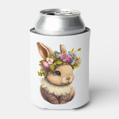 Easter Bunny Rabbit Women Happy Bunny Flower Grap Can Cooler