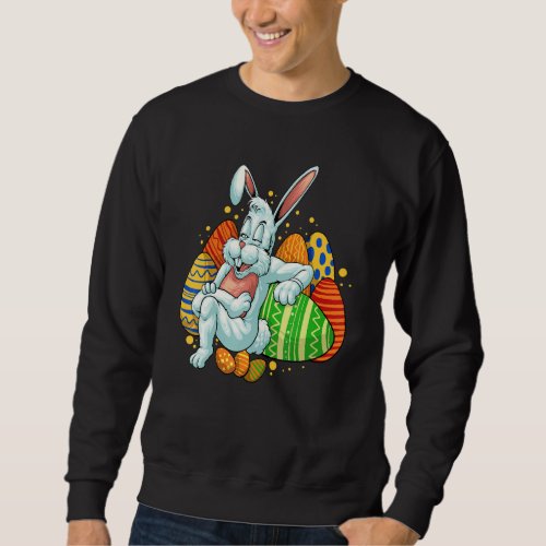 Easter Bunny Relaxing Boys Girls Kids Sweatshirt