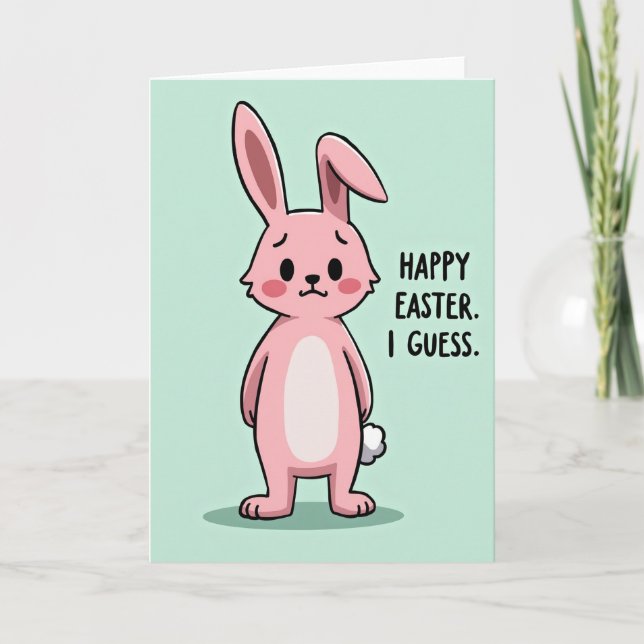 Easter Bunny Reluctant Card (Front)