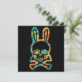 Easter Bunny Retro Tie Dye Bunny Skull Cross Bone (Standing Front)