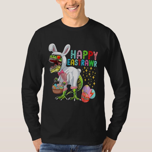 Easter Bunny Rex Dinosaur Egg  2023 Happy EastRAWR T-Shirt (Front)