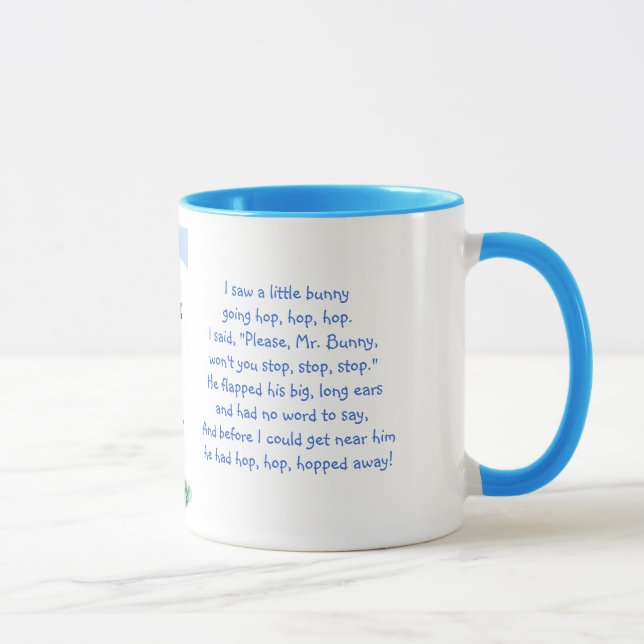 Easter Bunny Rhyme-Rabbit Illustration Mug (Right)