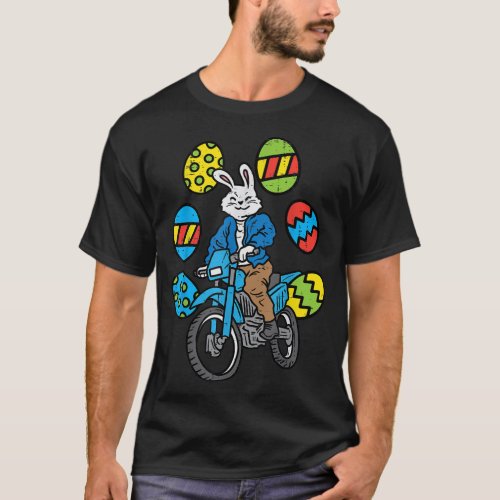 Easter Bunny Riding Dirt Bike Motocross Biker Men  T_Shirt