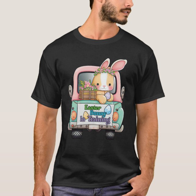 Easter bunny riding in old truck Easter Bunny in T T-Shirt (Front)