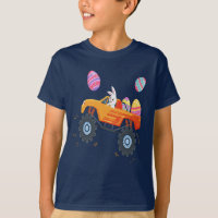 Easter Bunny Riding Monster Truck Cute Boys Kids