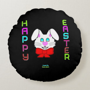 Easter Bunny Round Throw Pillow