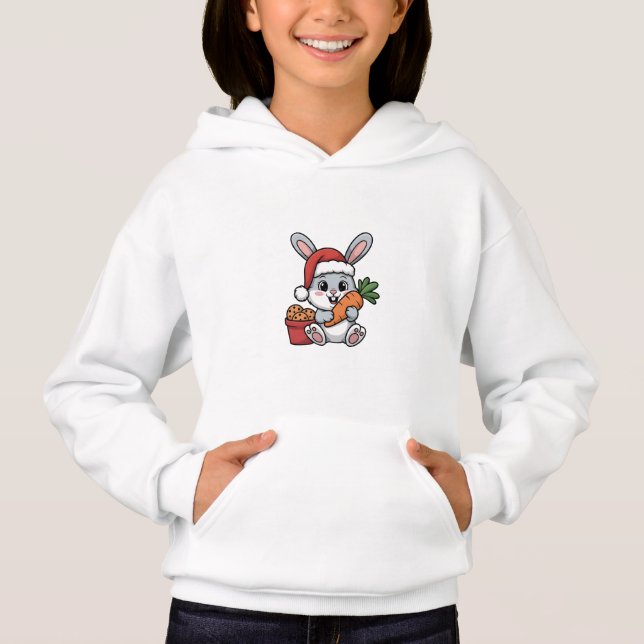 Easter Bunny’s Carrot Christmas Funny Cute Holiday Hoodie (Front)