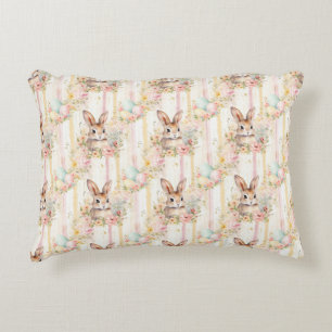 Easter Bunny Seamless Fabric – Pastel Cute Rabbit Accent Pillow