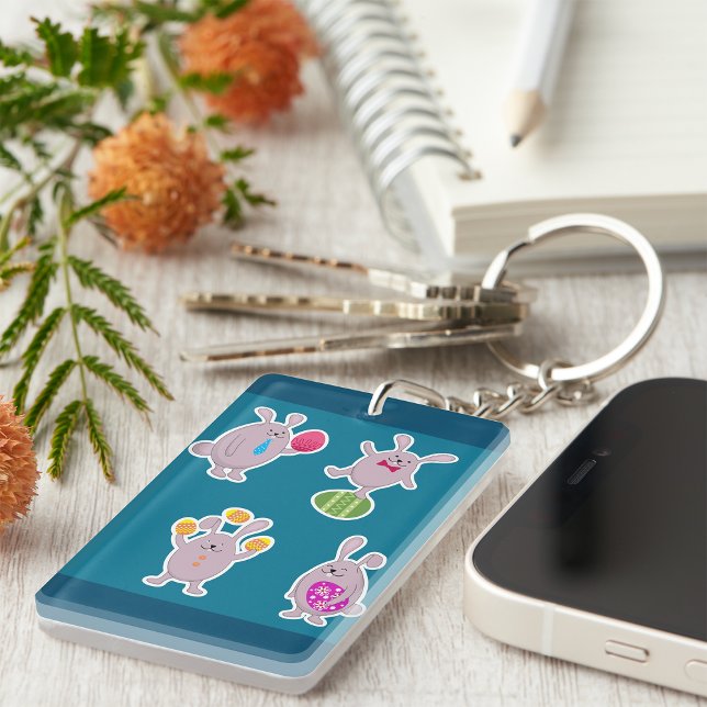 Easter Bunny Set with Colorful Eggs Keychain (Creator Uploaded)