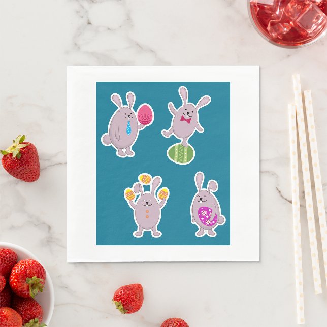 Easter Bunny Set with Colorful Eggs Napkins (Creator Uploaded)