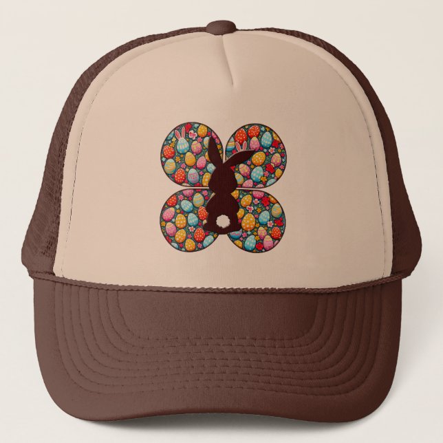 Easter Bunny Silhouette – Colorful Egg - cap (Front)