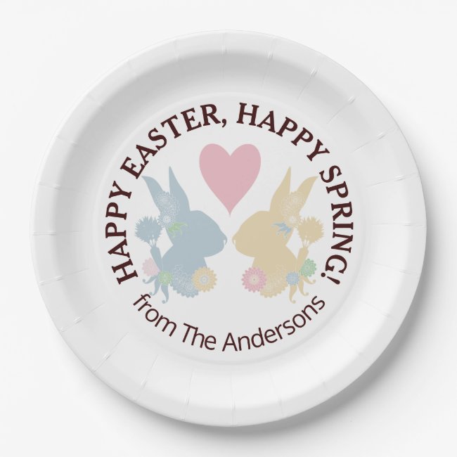 Easter Bunny Silhouettes and Heart Pastels 1