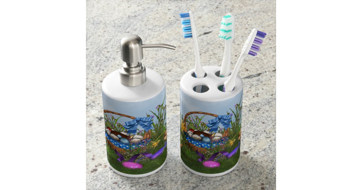 Easter Bunny Soap Dispenser & Toothbrush Holder | Zazzle.com