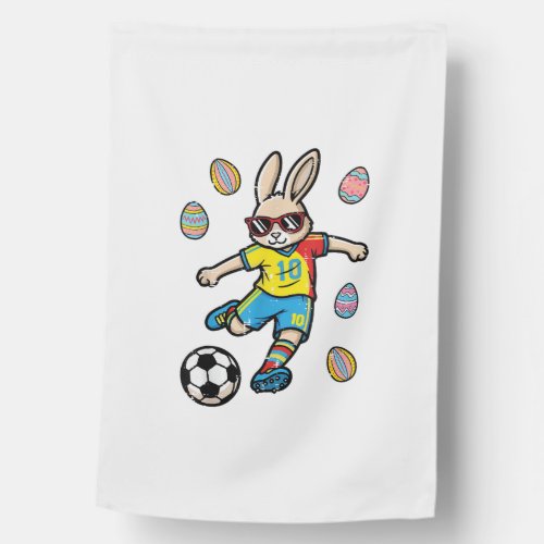 Easter Bunny Soccer Kick Rabbit Football Boys Kids House Flag