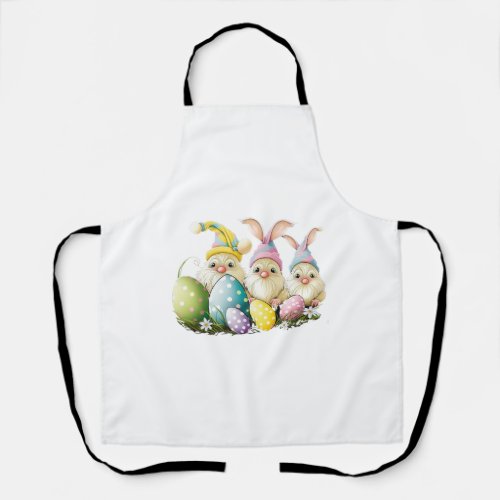Easter Bunny Spring Cute Gnome Easter Egg Hunting  Apron