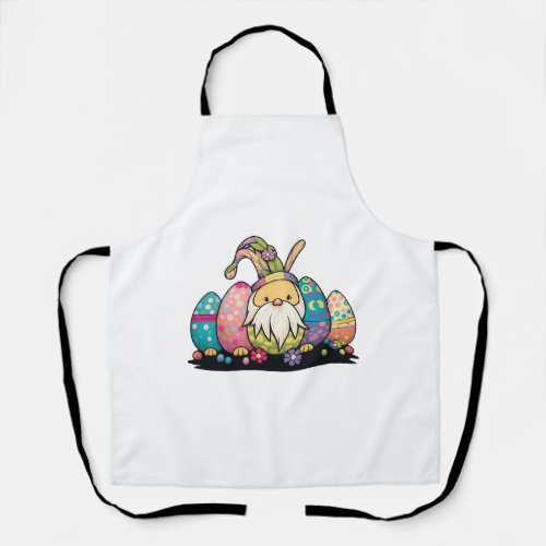 Easter Bunny Spring Cute Gnome Easter Egg Hunting  Apron