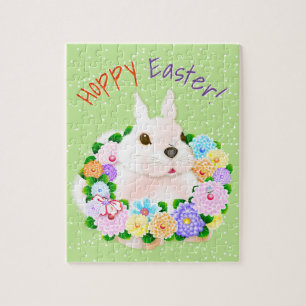 Easter Bunny Spring Flowers Jigsaw Puzzle